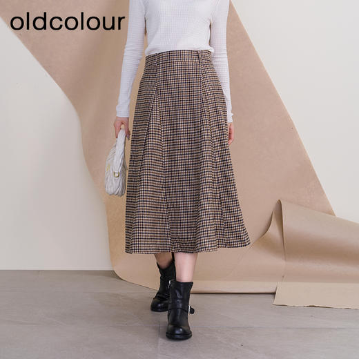 oldcolour欧珂冬季时尚新款休闲高腰A字裙长裙女P410604A1 商品图1