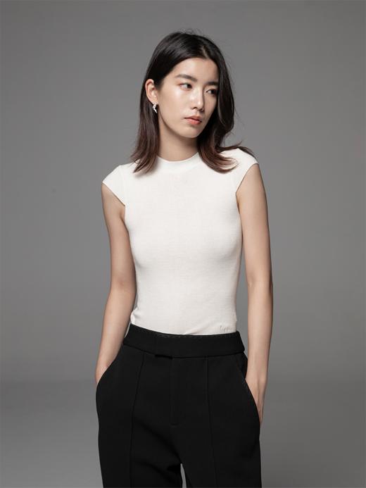 LIYIHAN 24夏秋进口美丽诺100%纯羊毛可机洗包肩袖T恤针织毛衫 商品图3