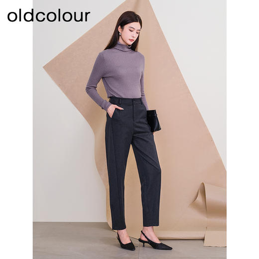 oldcolour欧珂冬季新款时尚直筒修身休闲长裤女P410710A1 商品图2