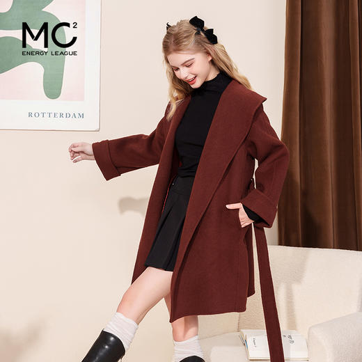 安哥拉红浴袍双面呢大衣F4241523 商品图1