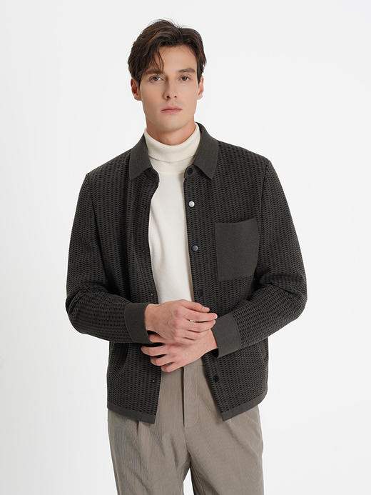 callisto乐行系列绿色羊毛混纺夹克 商品图3