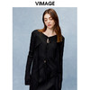 VIMAGE纬漫纪秋季新款时尚设计感绑带舒适宽松直筒显瘦上衣V2213816 商品缩略图1