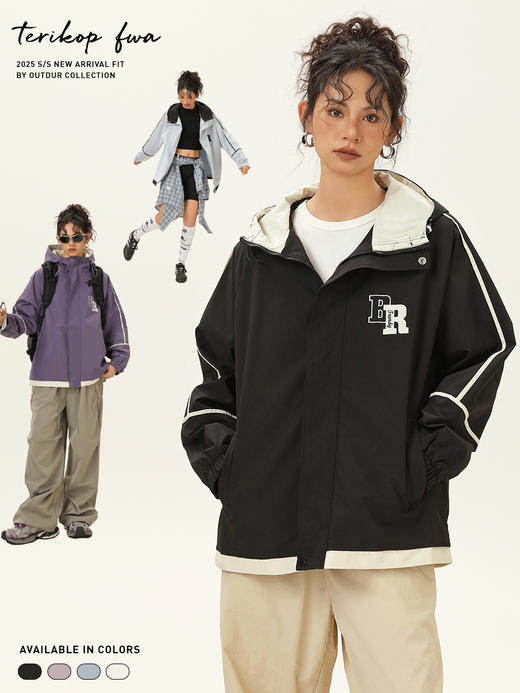 【高级感满满❗️户外冲锋夹克】整体OVERSIZE版型，男女同款复古潮牌，轻松自由搭，新款春秋户外防风防水登山服，工装男士情侣外套L 商品图4