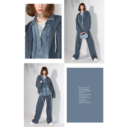 COCOBELLA复古水洗渐变长袖牛仔衬衫女宽松休闲内搭上衣DN60 商品图1