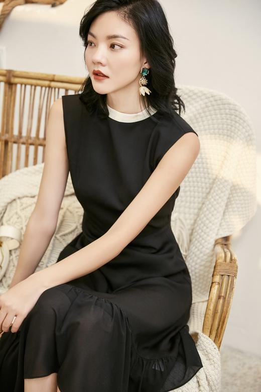 Le Malene 黑白撞色露背连衣裙 16724 商品图0