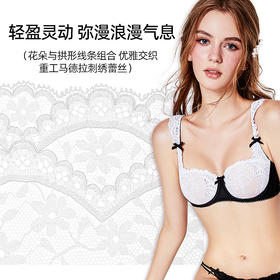 好奇蜜斯大胸显小内衣女蕾丝法式纯欲文胸罩套装夏薄新防下垂 -Dorie 朵瑞