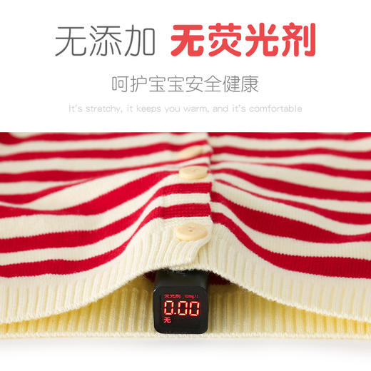 【小草莓针织套装 亲肤舒适百搭】新款精梳棉A类保暖婴儿分体套装春秋男女通用婴儿毛衣开衫两件套 商品图4