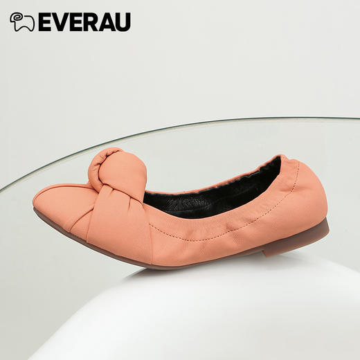 EVERAU春夏新品卷卷的褶皱设计耐折鞋底舒适蛋卷女鞋EA7026 商品图6