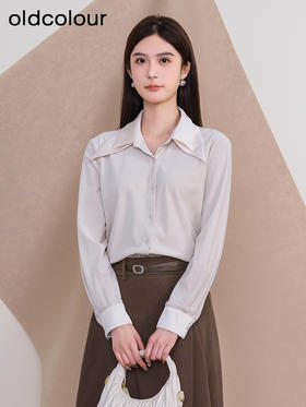 oldcolour欧珂冬季新款时尚修身纯色舒适长袖衬衫女P410104A1