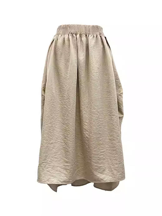 LIYIHAN设计师品牌 24春夏新款原创气质优雅褶皱松紧腰半身裙 商品图4