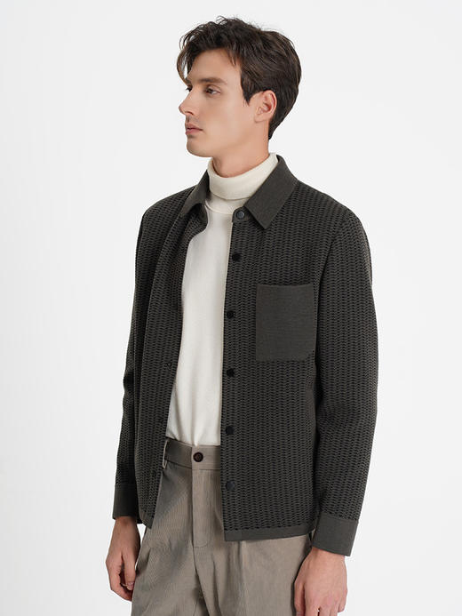 callisto乐行系列绿色羊毛混纺夹克 商品图2