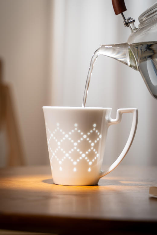 景德镇富玉陶瓷星耀马克杯家用大容量玲珑茶水杯女士高颜值咖啡杯 商品图3