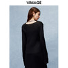 VIMAGE纬漫纪秋季新款时尚设计感绑带舒适宽松直筒显瘦上衣V2213816 商品缩略图5