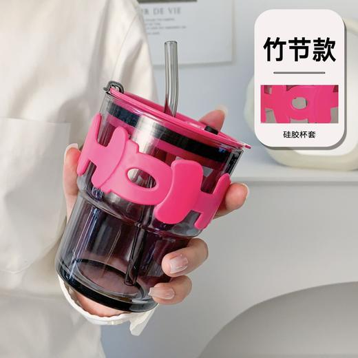 【ins简约风！网红竹节杯】网红竹节杯ins风夏季水杯吸管杯伴手礼广告杯家用水杯双饮口玻璃，食品级玻璃材质，健康卫生，安全无异味。ry 商品图2