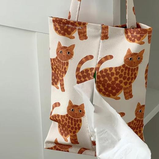 「两色可选！车家两用」可爱动物车载悬挂纸巾盒纸巾袋壁挂式抽纸袋客厅家用车内挂袋收纳汽车装饰 商品图2