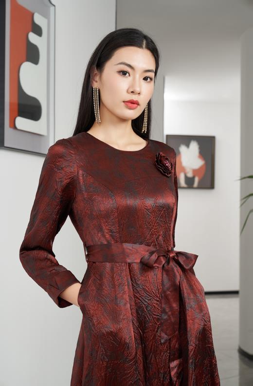 胭脂色连衣裙HJ3S72 商品图3