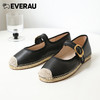 EVERAU2023上新优雅与甜心 复古与时髦的碰撞柔软羊皮鞋面平底春夏舒适玛丽珍女鞋EA7030 商品缩略图4
