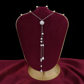 子佩集S925银珍珠套链【11】同心圆项链2409