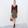 EITIE爱特爱冬季新款洋气时髦格纹高腰包臀半身裙女裙7606306 商品缩略图1