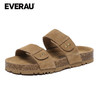 EVERAU简约高级蓝热一脚蹬双带休闲复古拖鞋EA2053 商品缩略图4