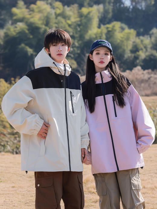 【户外潮牌两件套！山系冲锋衣】三合一外套连帽春秋潮牌，百搭时尚舒适，户外登山美式夹克女，防水防风情侣外套L 商品图12