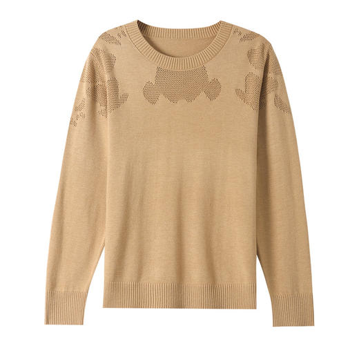 CC-101-26042针织打底衫女士长袖早秋装2024新款春秋薄款上衣内搭毛衣 商品图4