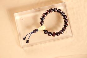 XYZT0258°高品质紫檀瓜棱双色珠男女手饰手串