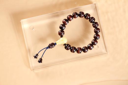 XYZT0258°高品质紫檀瓜棱双色珠男女手饰手串 商品图0