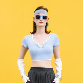 跃牌【欲动春风】系列 女短款瑜伽服短袖带胸垫防震跑步普拉提训练上衣24012