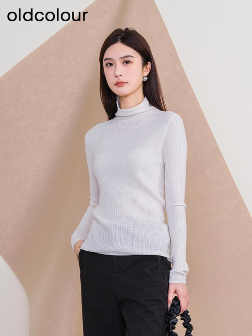 oldcolour欧珂新款时尚修身显瘦长袖毛织套头衫女P430505A1 商品图0