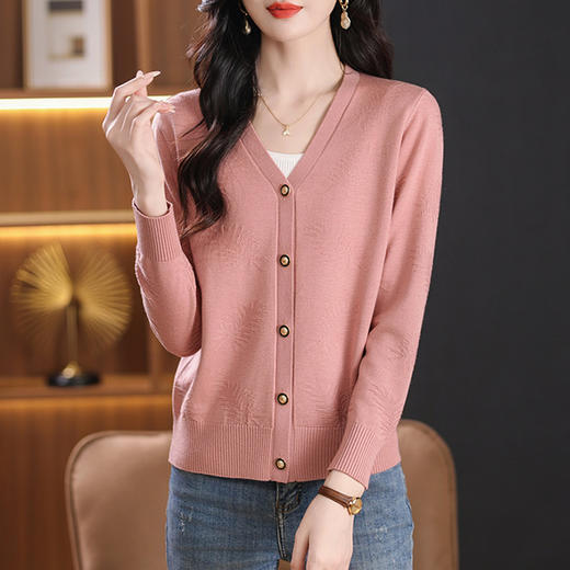 CC-101-F933针织衫女2024新款开衫外套春秋季洋气长袖百搭毛衣披肩上衣 商品图2