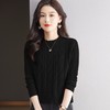 CC-9-6927秋冬内搭外穿气质短款上衣套头复古圆领麻花毛衣女厚打底针织衫 商品缩略图1