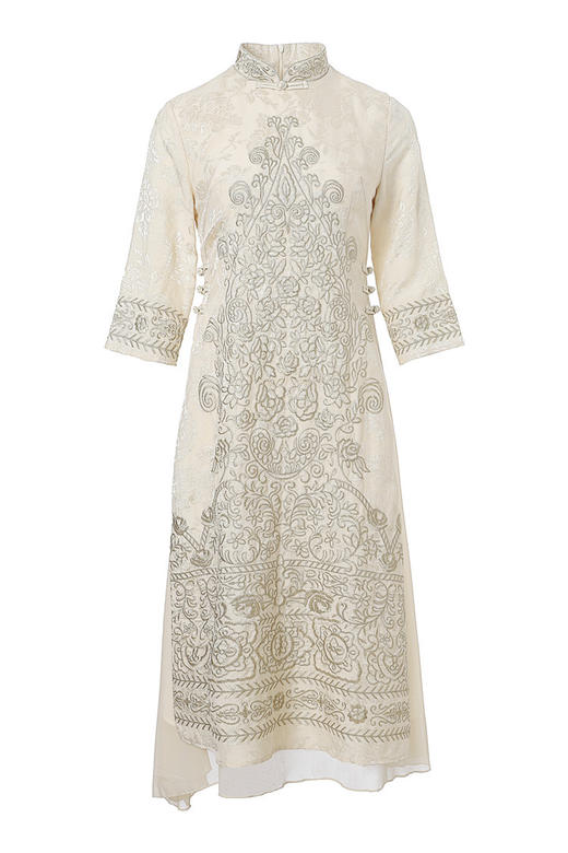 FL19522 中国风气质碎花连衣裙长款复古裙子仙女超仙刺绣民族风女装 商品图4