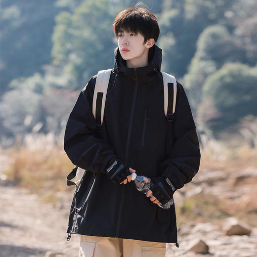 【户外潮牌两件套！山系冲锋衣】三合一外套连帽春秋潮牌，百搭时尚舒适，户外登山美式夹克女，防水防风情侣外套L 商品图4