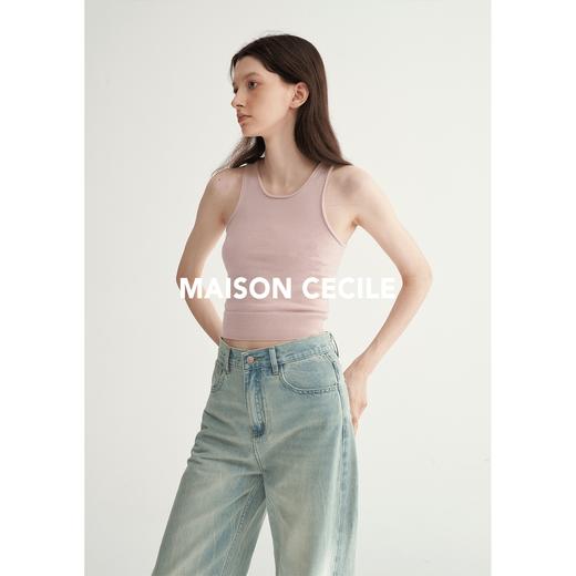 MAISON CECILE定染灰粉色羊绒羊毛开衫/背心 商品图2