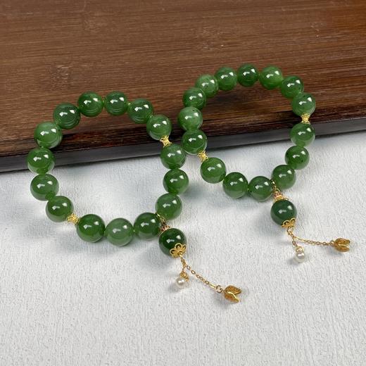 玉美人菲菲~S925碧玉单圈圆珠约12mm手串 商品图0