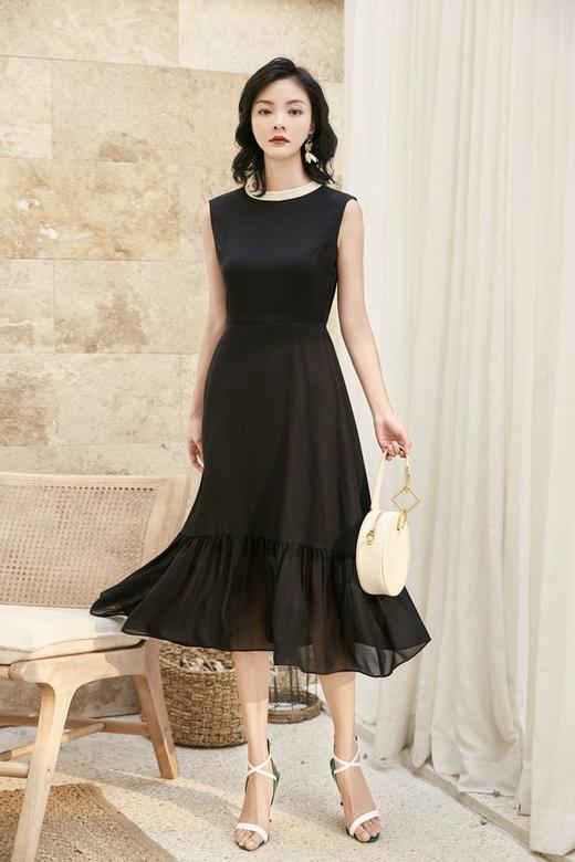 Le Malene 黑白撞色露背连衣裙 16724 商品图4