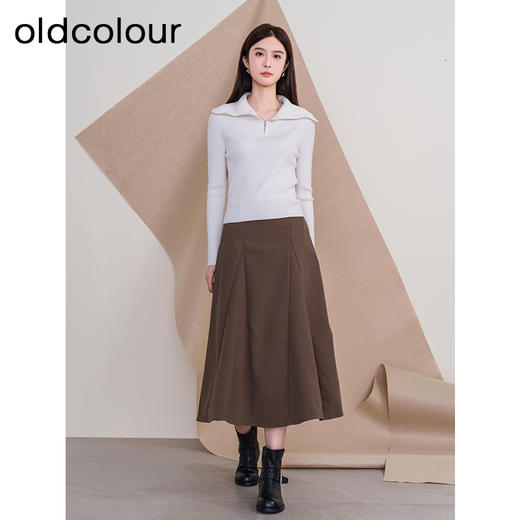 oldcolour欧珂冬季时尚新款修身大翻领长袖毛织套头衫女P420501A1 商品图2