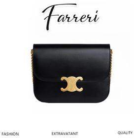 23s秋冬新品｜COLLEGE TRIOMPHE亮泽牛皮革链条手袋