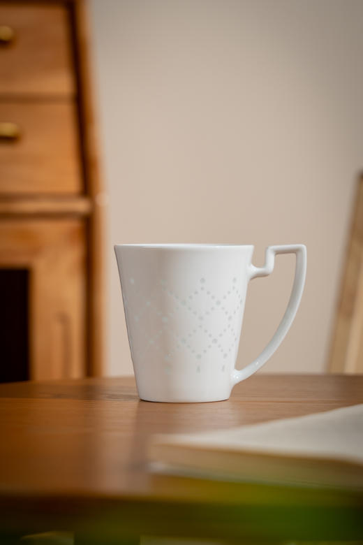 景德镇富玉陶瓷星耀马克杯家用大容量玲珑茶水杯女士高颜值咖啡杯 商品图1