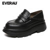 EVERAU厚底经典学院风柔软小羊皮一鞋两穿时尚乐福女鞋EA7067 商品缩略图4