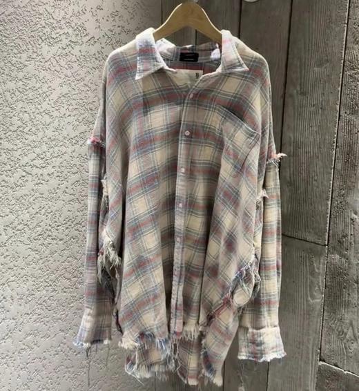 重磅纯元  R13衬衣  毛边破坏格纹衬衫  落肩格纹长袖 杨幂IU同款 商品图6