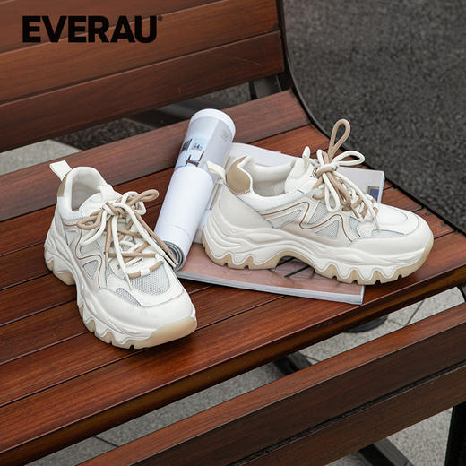 EVERAU时尚感运动休闲卡特网面老爹鞋女鞋EA5047 商品图1