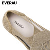 EVERAU仙气十足蕾丝镂空材质温柔精致X交叉弹力小香风蕾丝渔夫鞋EA5050 商品缩略图3