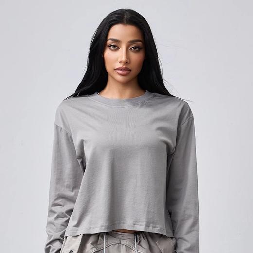 跃牌【周游世界系列】秋冬新款瑜伽服女柔软亲肤轻薄透气美国PIMA棉高士线圆领长袖 TP0782 商品图3