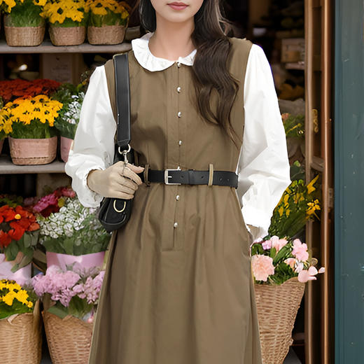 9/7奢姿大码女装2024秋季系带设计假两件简约连衣裙胖妹妹时尚裙子9943891291 商品图4