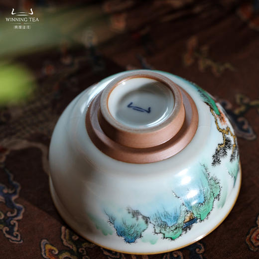 问鼎汝瓷鼎峰系列月白闲意杯（青绿山水） 商品图4