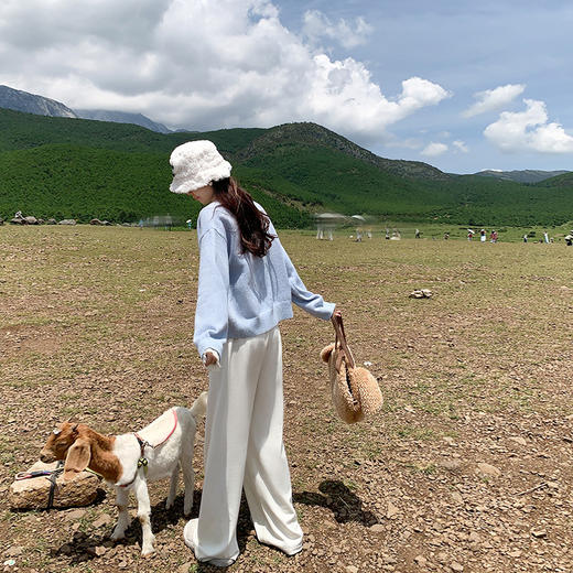 <曾小咸推荐>甜美温柔风丝带设计宽松毛衣开衫 商品图4