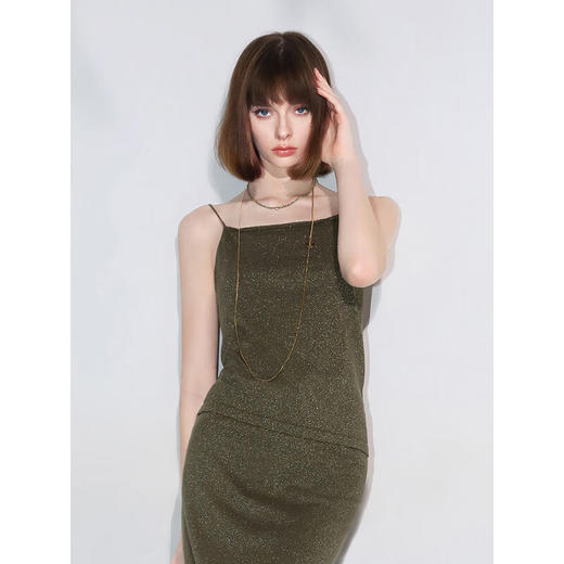 COCOBELLA时尚金葱细针内搭外穿针织吊带女25早秋背心MZ0057-2 商品图2