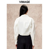 VIMAGE纬漫纪秋季新款时尚气质显瘦斗篷设计简约百搭短衬衫V2209805 商品缩略图4